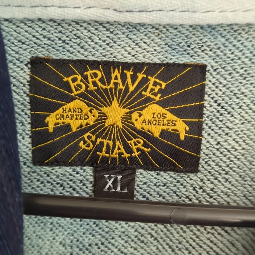 Brave Star American Made Sumo Denim Blue Hoodie Size XL_4